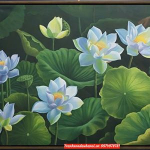 Tranh hoa sen thuần khiết trong sáng SN2