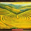 Tranh ruộng bậc thang lúa chín tây bắc