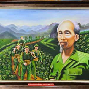 Tranh Bác Hồ cùng chúng cháu hành quân SN36