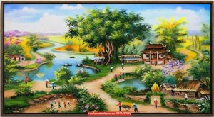 Tranh đồng quê việt nam, tranh đồng quê yên bình SN20