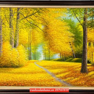 Tranh mùa thu vàng tranh sơn dầu phong cảnh SN80