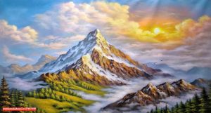 Tranh núi , tranh sơn dầu núi phong thuỷ SN5