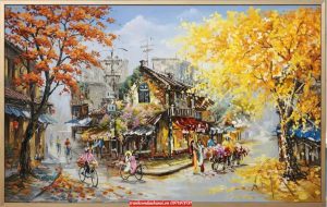 tranh phố cổ hà nội sưa sang trọng SN16