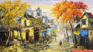 Tranh phố cổ hà nội sưa, tranh Phố cổ SN21