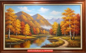 Tranh phong cảnh châu âu mùa lá đỏ SN96
