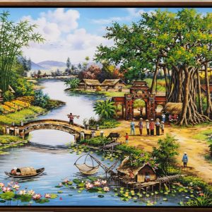 Tranh phong cảnh đồng quê ,tranh quê hương SN97