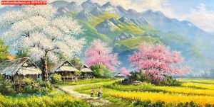 Tranh phong cảnh tây bắc đẹp ấn tượng SN11