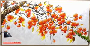 Tranh quả hồng  tranh cành hồng SN89