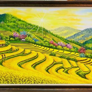 Tranh ruộng bậc thang sơn dầu tây bắc SN25