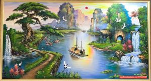 Tranh sơn thuỷ, tranh sơn thuỷ hữu tình phong thuỷ SN68