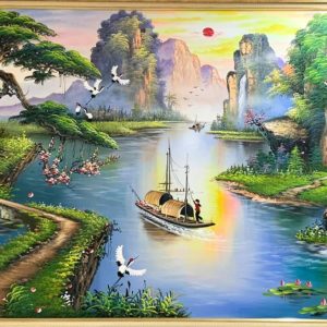 Tranh sơn thuỷ, tranh sơn thuỷ hữu tình phong thuỷ SN68