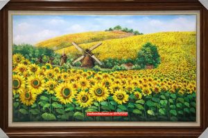 Bức tranh hoa hướng dương sơn dầu yêu thích SN112